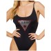 Guess costume intero nero con logo in strass