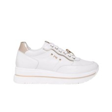 NERO GIARDINI SNEAKER IN PELLE E TESSUTO TECNICO CON CHARM