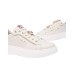 NERO GIARDINI SNEAKERS IN PELLE AVORIO CON DETTAGLIO CHARM ROSA