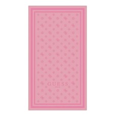 GUESS TELO MARE ROSA LOGO ALL-OVER A CONTRASTO