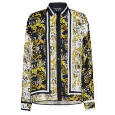 Versace Jeans Couture Camicia Multicolor con stampa logo Couture dorata a contrasto all-over