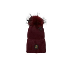 RefrigiWear Cappello Bordeaux da donna con pompon