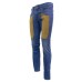 Jeckerson Jeans denim blu cinque tasche con toppe in Alcantara Marrone