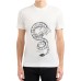 EMPORIO ARMANI T-SHIRT IN JERSEY MISTO LYOCELL WHITE A MANICA CORTA CON MAXI LOGO DRAGO 
