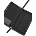 EMPORIO ARMANI PORTAFOGLIO ZIP AROUND BLACK IN PELLE RIGENERATA SAFFIANO PLACCHETTA AQUILA ASV CON LACCIO DA POLSO