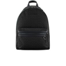 EMPORIO ARMANI ZAINO IN TESSUTO JACQUARD LETTERING ALL OVER BLACK