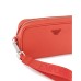 EMPORIO ARMANI BEAUTY CASE ORANGE IN PELLE RIGENERATA SAFFIANO CON LACCIO DA POLSO E PLACCHETTA AQUILA ASV	