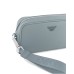 EMPORIO ARMANI BEAUTY CASE POLVERE IN PELLE RIGENERATA SAFFIANO CON LACCIO DA POLSO E PLACCHETTA AQUILA ASV