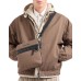EMPORIO ARMANI TRACOLLA PIATTA IN TESSUTO JACQUARD LETTERING ALL OVER BROWN