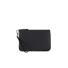 EMPORIO ARMANI POCHETTE IN NYLON RICICLATO ASV BLACK CON LACCIO DA POLSO E LOGO EAGLE IN METALLO 