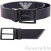 EMPORIO ARMANI TONGUE BELT NAVY WHITE LOGO REVERSIBLE BLU 