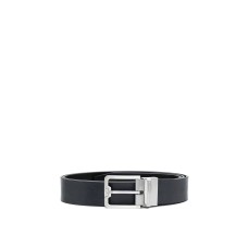 EMPORIO ARMANI CINTURA BLU CON LOGO AQUILA ALL OVER REVERSIBILE NERA