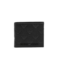 EMPORIO ARMANI WALLET BLACK LOGO AQUILA ALL OVER