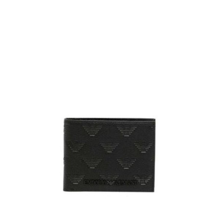 EMPORIO ARMANI WALLET BLACK AQUILA ALL OVER