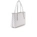 Guess Borsa a spalla Bianca con stampa logo All over reversibile e maxi pochette interna estraibile con manico e chiusura con zip