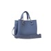 EMPORIO ARMANI SHOPPING BAG SMALL A MANO BLU CON TRACOLLA IN NASTRO BLU CON LOGO LETTERING ALL OVER REGOLABILE ESTRAIBILE	