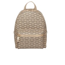 EMPORIO ARMANI ZAINO ECRU CON STAMPA MONOGRAM LOGO EAGLE ALL OVER