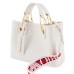 EMPORIO ARMANI MINI BORSA A MANO MYEA BAG WHITE STAMPA CERVO CON TRACOLLA IN NASTRO CON LOGO LETTERING ALL OVER REGOLABILE ESTRAIBILE