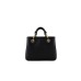 EMPORIO ARMANI MINI BORSA A MANO MYEA BAG BLACK STAMPA CERVO CON TRACOLLA IN NASTRO CON LOGO LETTERING ALL OVER REGOLABILE ESTRAIBILE	