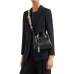 EMPORIO ARMANI MINI BORSA A MANO MYEA BAG BLACK STAMPA CERVO CON TRACOLLA IN NASTRO CON LOGO LETTERING ALL OVER REGOLABILE ESTRAIBILE	