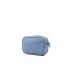 EMPORIO ARMANI MINI BAG BLU CON TRACOLLA IN NASTRO CON LOGO LETTERING ALL OVER REGOLABILE ESTRAIBILE	