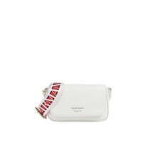 EMPORIO ARMANI MINI BAG WHITE CON TRACOLLA IN NASTRO CON LOGO LETTERING ALL OVER REGOLABILE ESTRAIBILE	