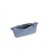 EMPORIO ARMANI MINI BAG BAGUETTE BLU CON TRACOLLA IN NASTRO CON LOGO LETTERING ALL OVER REGOLABILE ESTRAIBILE	