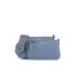 EMPORIO ARMANI MINI BAG DOPPIA BLU CON TRACOLLA IN NASTRO CON LOGO LETTERING ALL OVER REGOLABILE ESTRAIBILE	