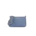 EMPORIO ARMANI MINI BAG DOPPIA BLU CON TRACOLLA IN NASTRO CON LOGO LETTERING ALL OVER REGOLABILE ESTRAIBILE	