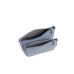 EMPORIO ARMANI MINI BAG DOPPIA BLU CON TRACOLLA IN NASTRO CON LOGO LETTERING ALL OVER REGOLABILE ESTRAIBILE	