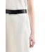 EMPORIO ARMANI ABITO A MANICA CORTA WHITE IN JERSEY OTTOMAN CON SCOLLO A BARCA E CINTURA BLACK CON LOGO EAGLE	