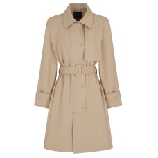 EMPORIO ARMANI TRENCH IN COTONE TECNICO WATER REPELLENT CON CINTURA