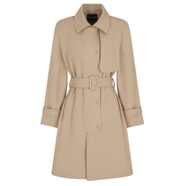 EMPORIO ARMANI TRENCH IN COTONE TECNICO WATER REPELLENT CON CINTURA