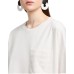 EMPORIO ARMANI T-SHIRT WHITE IN JERSEY DI COTONE SUPIMA CON TASCA A TOPPA LOGATA ASV CON LOGO AQUILA IN STRASS