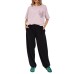 EMPORIO ARMANI T-SHIRT PINK IN JERSEY DI COTONE SUPIMA CON TASCA A TOPPA LOGATA ASV CON LOGO AQUILA IN STRASS	