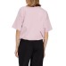 EMPORIO ARMANI T-SHIRT PINK IN JERSEY DI COTONE SUPIMA CON TASCA A TOPPA LOGATA ASV CON LOGO AQUILA IN STRASS	