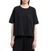 EMPORIO ARMANI T-SHIRT BLACK IN JERSEY DI COTONE SUPIMA CON TASCA A TOPPA LOGATA ASV CON LOGO AQUILA IN STRASS
