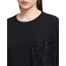 EMPORIO ARMANI T-SHIRT BLACK IN JERSEY DI COTONE SUPIMA CON TASCA A TOPPA LOGATA ASV CON LOGO AQUILA IN STRASS
