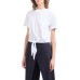 EMPORIO ARMANI T-SHIRT WHITE CON NODO IN LIGHT JERSEY E LOGO LETTERING 