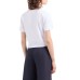 EMPORIO ARMANI T-SHIRT WHITE CON NODO IN LIGHT JERSEY E LOGO LETTERING 
