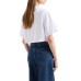 EMPORIO ARMANI T-SHIRT CROPPED A MANICA CORTA IN JERSEY STRETCH WHITE CON MAXI AQUILA IN STRASS SILVER	