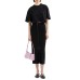 EMPORIO ARMANI T-SHIRT CROPPED A MANICA CORTA IN JERSEY STRETCH BLACK CON MAXI AQUILA IN STRASS 