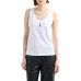 EMPORIO ARMANI TOP IN JERSEY DI COTONE STRETCH WHITE CON LOGO EA BLACK GOMMATO