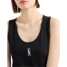 EMPORIO ARMANI TOP IN JERSEY DI COTONE STRETCH BLACK CON LOGO EA WHITE GOMMATO