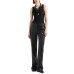 EMPORIO ARMANI TOP IN JERSEY DI COTONE STRETCH BLACK CON LOGO EA WHITE GOMMATO