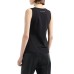 EMPORIO ARMANI TOP IN JERSEY DI COTONE STRETCH BLACK CON LOGO EA WHITE GOMMATO