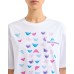 EMPORIO ARMANI T-SHIRT A MANICA CORTA WHITE IN JERSEY DI COTONE CON STAMPA AQUILE MULTICOLOR 