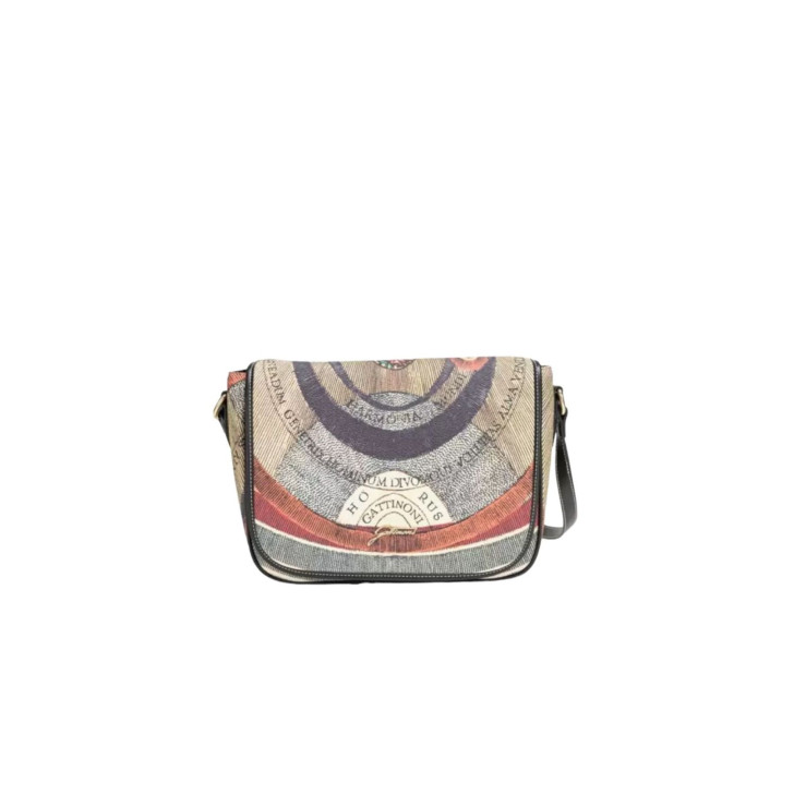 Gattinoni Planetarium Flap Bag PVC Planetarium/Leather Classic/Black