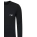 Emporio Armani T-shirt a manica lunga nera con logo stampato