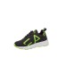 EA7 Emporio Armani Sneakers Nera da Bambino con logo a contrasto di colore verde